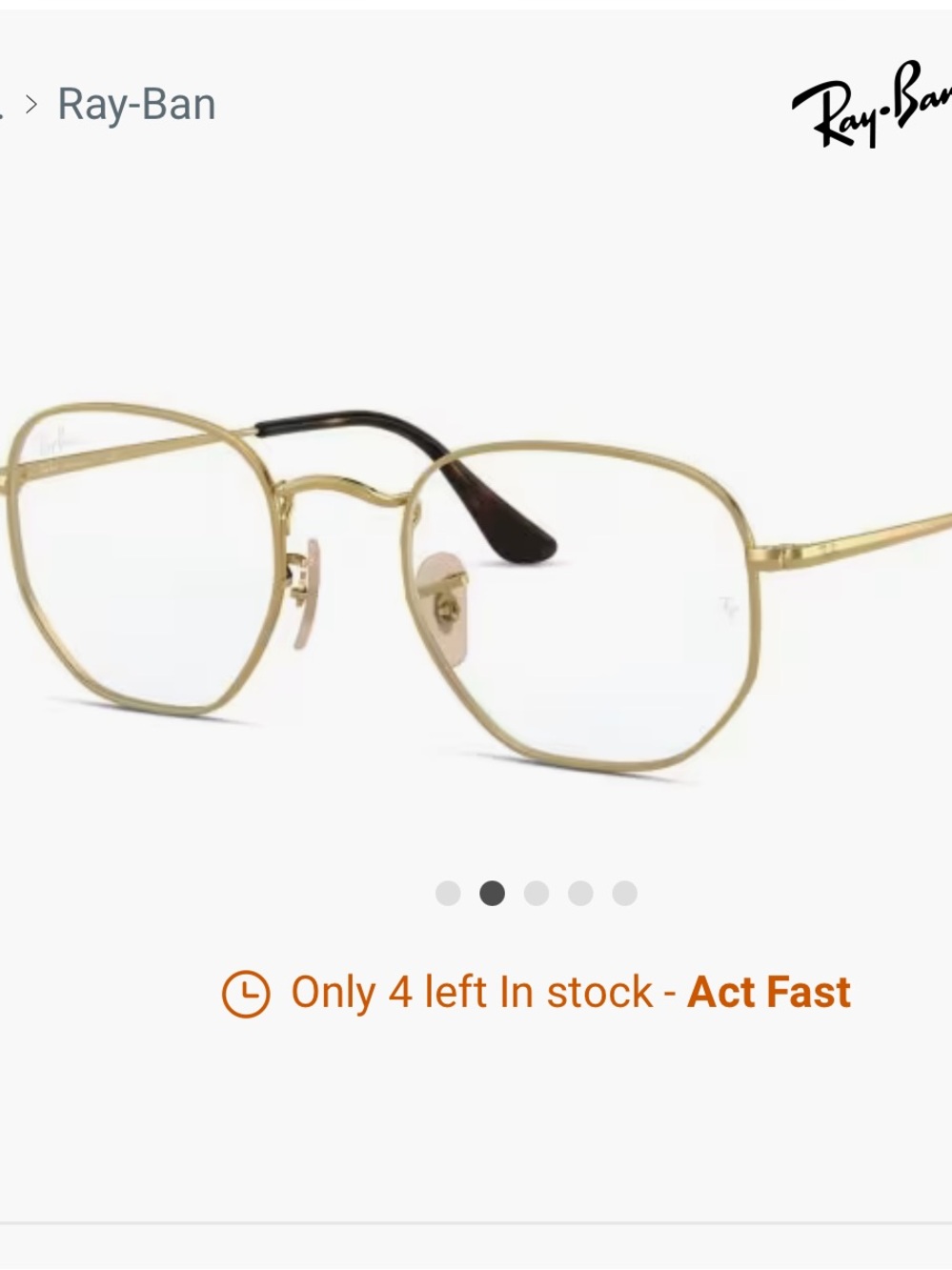 Ray-Ban Gold Hexagon Frames